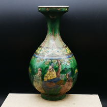 Grand Ming Jiajing New Years Three Colorful Characters Jade Pot Spring Bottle Antique Porcelain Ancient Play Antique Real Goods Old Objects Collection