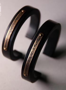 手工饰品个性黑檀木手镯女覆古国风潮搭手环男