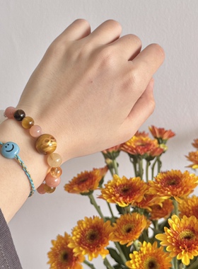 贝奇手作 ·Strength力量 /天然水晶虎眼太阳石葡萄石黄塔晶手链