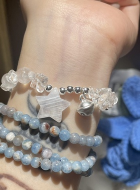 贝奇手作天然海蓝宝月光石碎石