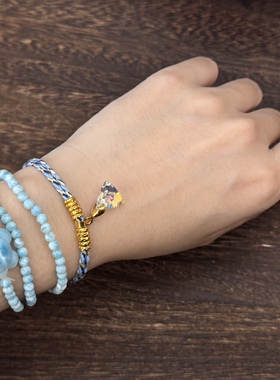 贝奇手作·泰国龙婆本庙 学ye事ye珠 沙金盘缠编绳手绳手链