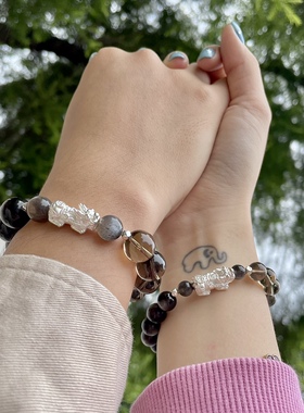 贝奇手作情侣款天然黑曜石手串