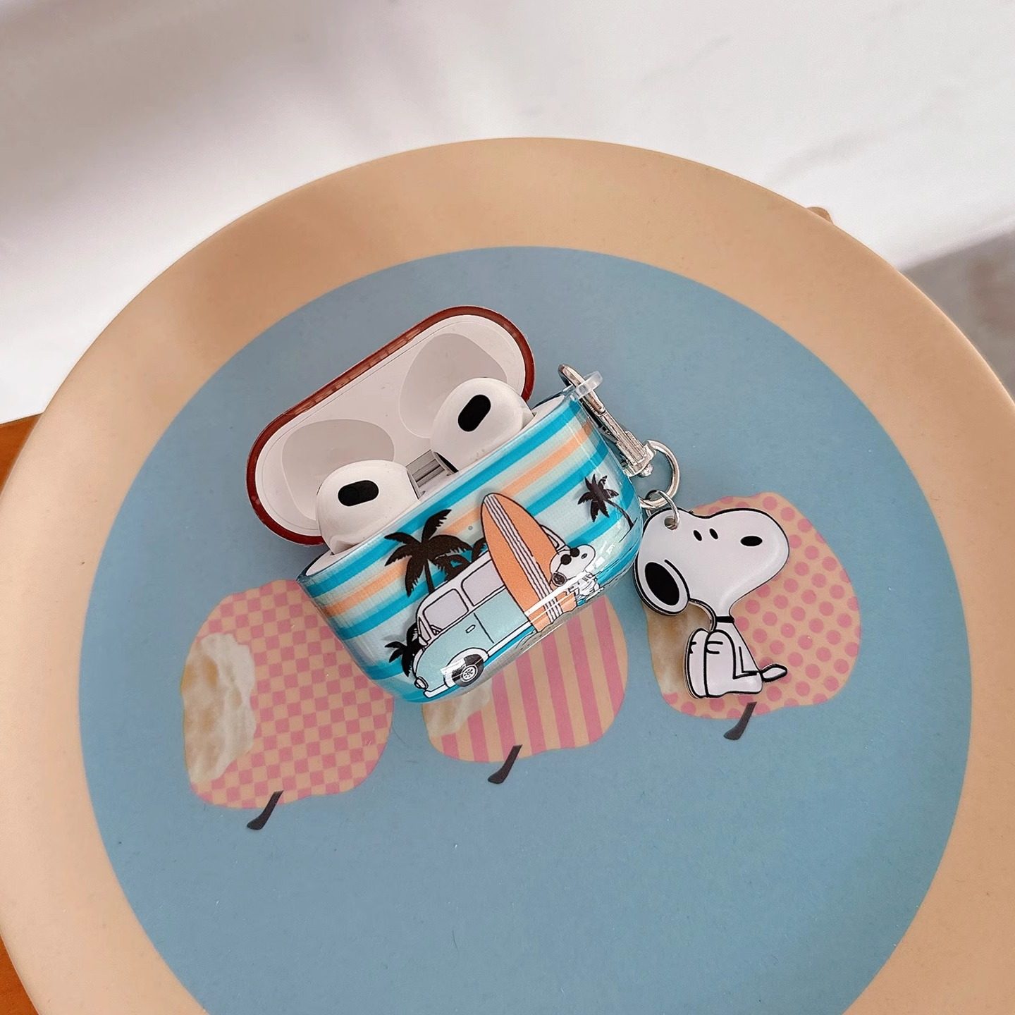 日系卡通度假史努比适用苹果耳机保护套airpods4无线蓝牙耳机壳三四airpodpro2二代ipod耳机盒airpods3保护壳,淘宝优惠券,粉丝福利购,淘宝优惠卷