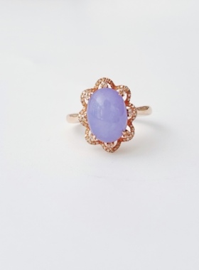 燕玺家玫瑰金糯种紫罗兰翡翠