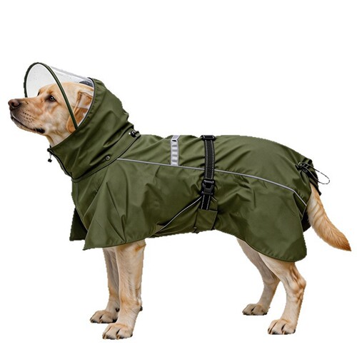 狗狗雨衣四季连帽斗篷小中大型犬金毛柯基超强防水反光宠物雨披 - 图3