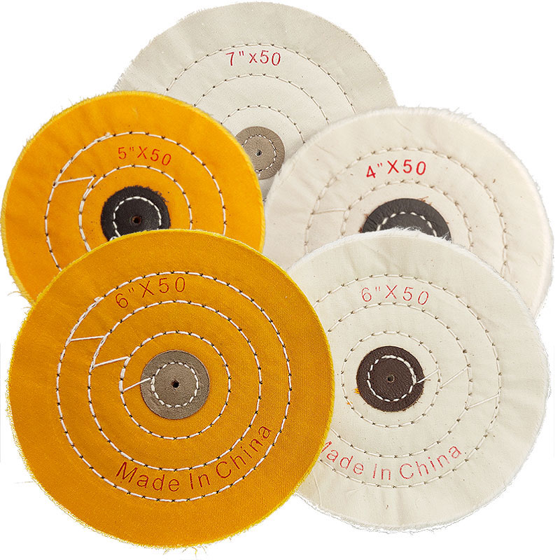 白布轮黄布轮4寸5寸6寸 绒布轮 珍珠棉布轮 打磨抛光轮 镜面抛光 - 图3
