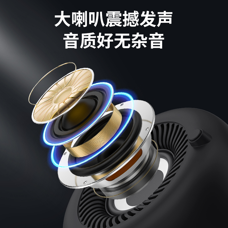 官方曼哈顿同款hifi蓝牙音箱家用通用电脑笔记本迷你小音响超级重低音手机琉璃发光桌面音响收音机 - 图3