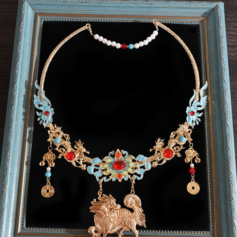 明制璎珞流苏项圈项链古风马面配饰麒麟锦鲤国风吊坠烧蓝汉服配饰,淘宝优惠券,粉丝福利购,淘宝优惠卷