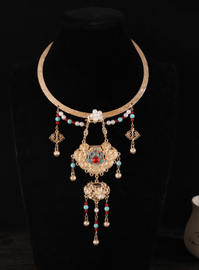 古风汉服璎珞流苏平安锁项圈