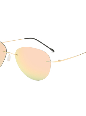 超轻钛无框太阳镜男士开车驾驶偏光墨镜女大框日夜两用纯变色眼镜