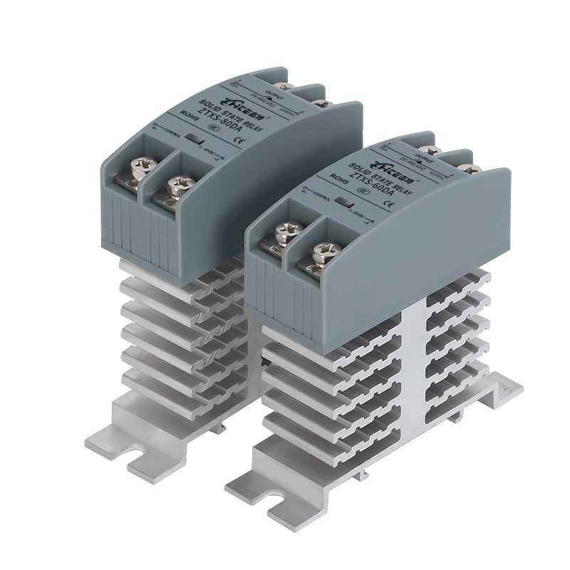 一体式单相固态继电器带散热器SSR-10/25/40DA/60DA直流控交控24V