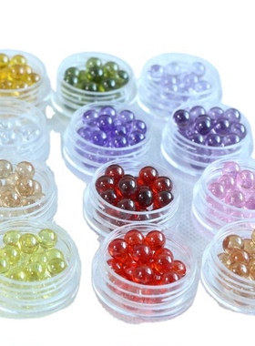 无孔彩色小圆珠2mm2.5mm3mm光面素面球珠石榴红色眼珠子锆石珠DIY