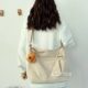 Water-repellent fabric crossbody bag Japanese and Korean that can hold books and computers