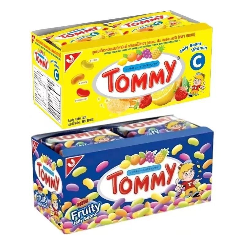 12袋泰国进口TOMMY果冻豆混合水果味软糖维生素C盒装儿童喜糖零食,淘宝优惠券,粉丝福利购,淘宝优惠卷