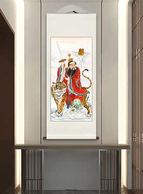 纯手绘工笔画张天师挂画装饰画
