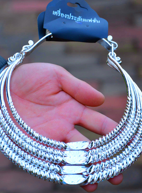 中国民族风少数民族藏银景颇族苗族银饰项圈原创复古舞蹈配饰演出