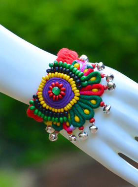 民族风特色网红棉麻植物花卉全新女士原创复古手链旅游纪念品礼物