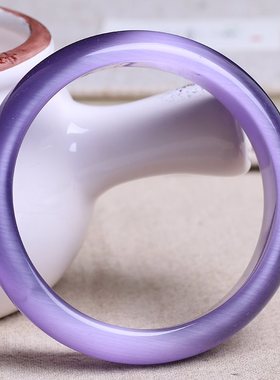 韩版紫罗兰猫眼石手镯女款紫水晶