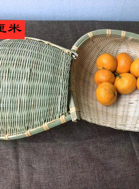 农家制品沥水晾晒馒头青皮竹编