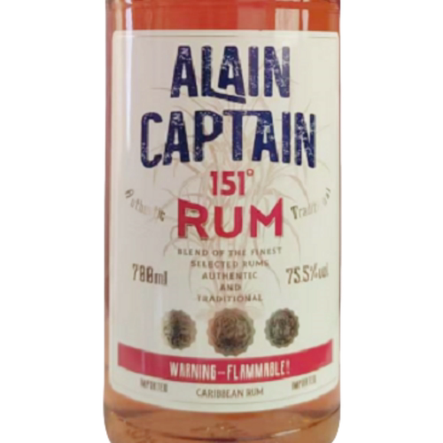 阿兰船长151朗姆酒 ALAIN CAPTAIN RUM 700mL75.5度原装进口洋酒 - 图1