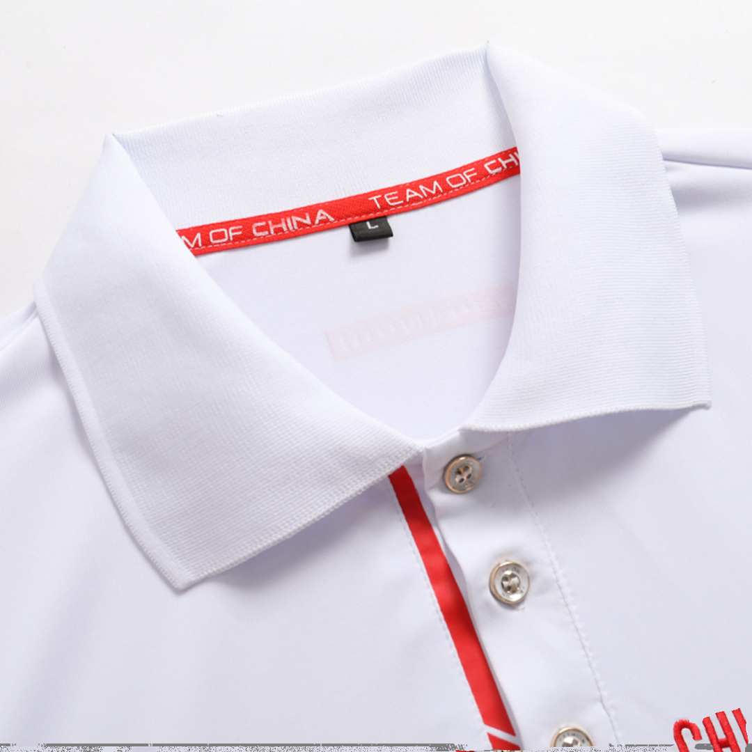 2025国服运动服乒乓球服男女夏短袖翻领POLO衫儿童羽毛球教练 - 图2