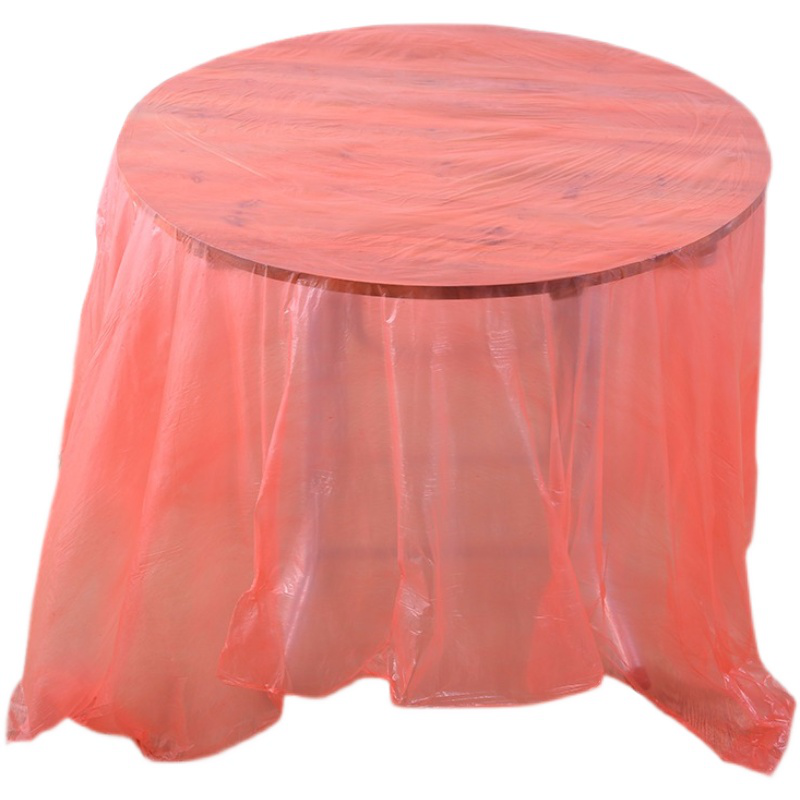 一次性桌布加厚塑料长方形台布圆桌餐桌布结婚餐布正饭店家用薄膜-图3