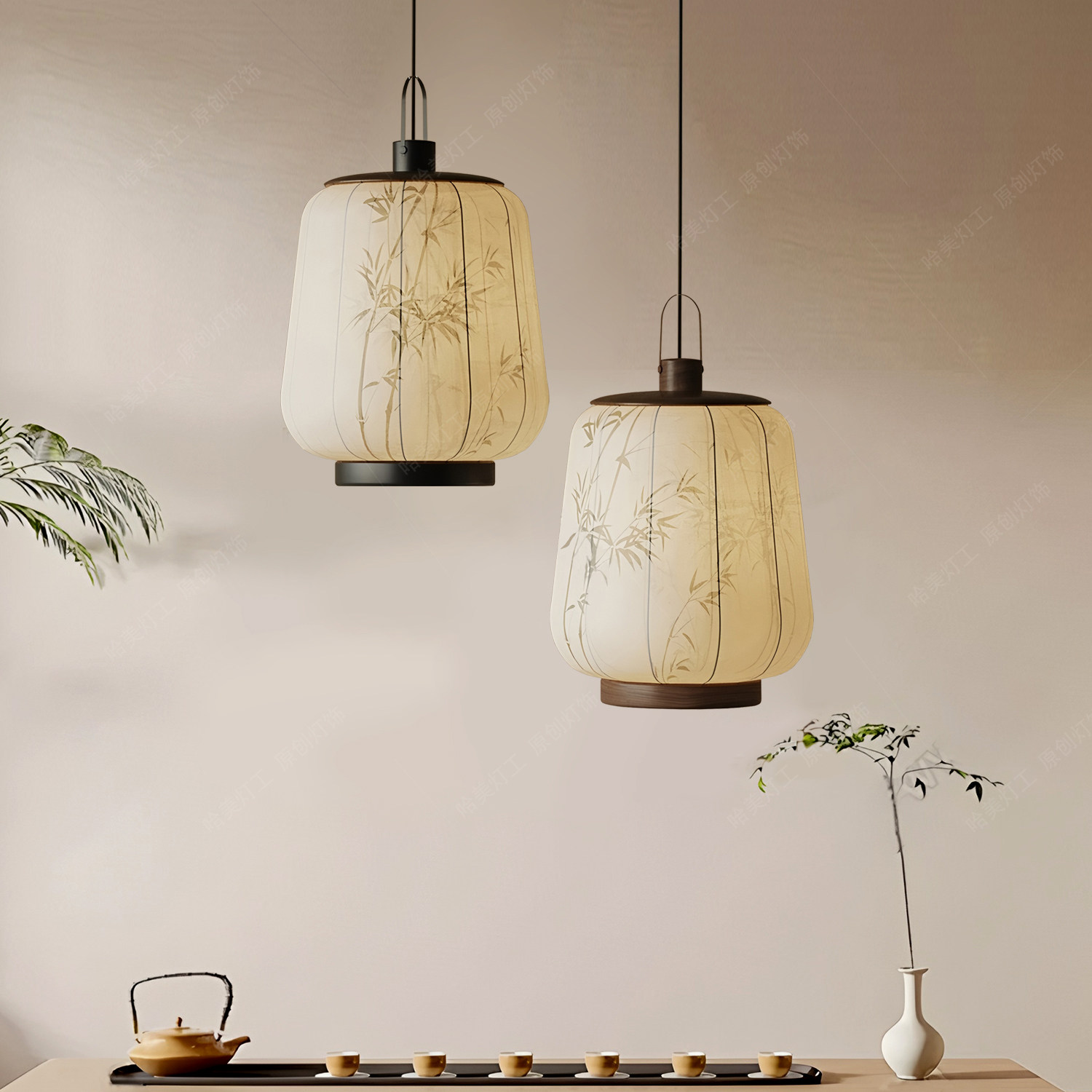 宋氏美学吊灯中国风新中式布艺禅意茶室民宿酒馆装饰仿古圆形灯笼,淘宝优惠券,粉丝福利购,淘宝优惠卷