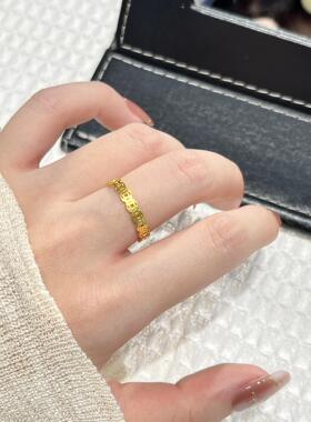 2026新款黄金戒指女款黄金999足金小克重铜钱戒百搭显白经典款