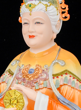 坐莲老母神像家用供奉摆件