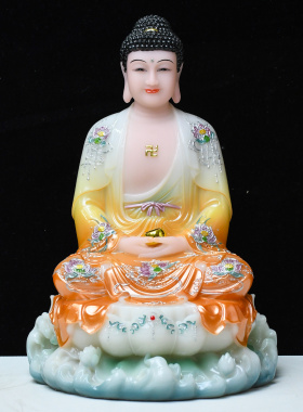 空心汉白玉全堂佛娑婆三圣四圣释迦牟尼地藏王观音菩萨弥勒佛摆件