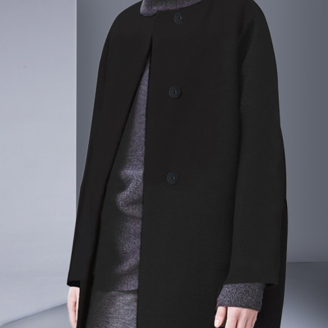 Lady Di Rougui's mid-length wool wool coat