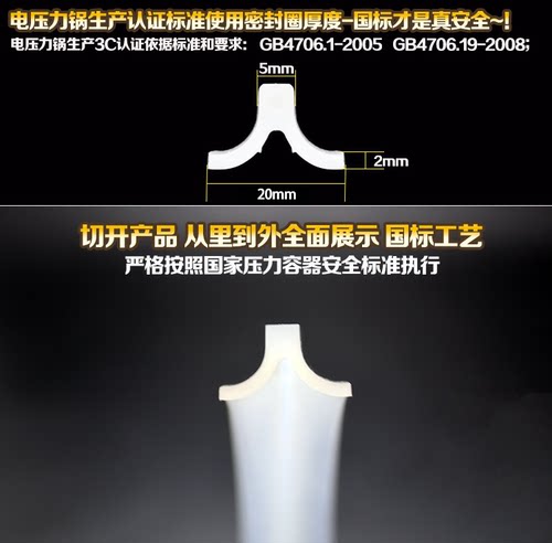 适用奔腾电压力锅密封圈5L胶圈LN502 PPD512 PPD522 PPD523 LN505 - 图1
