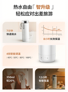 飞利浦便携式烧水壶旅行烧水杯出差酒店家用热水壶恒温保温电热杯