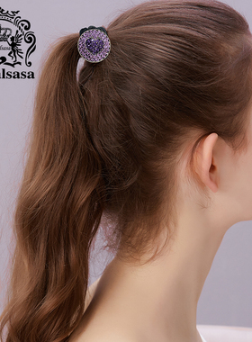 发饰皇家莎莎紫色闪亮爱心马尾