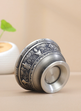 锡雕花供水杯八吉祥家用供水碗