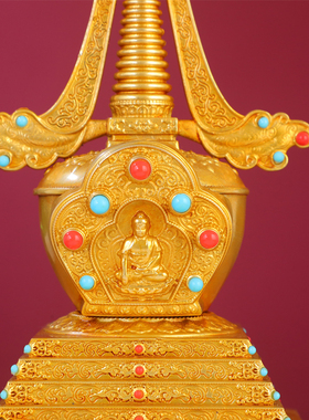 铜藏式鎏金菩提塔舍利塔