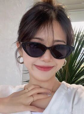 欧美复古猫眼茶色墨镜女高级感遮阳防紫外线太阳眼镜男潮牌ins风