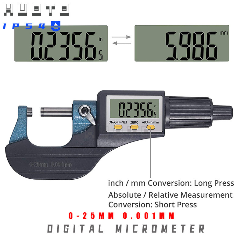 HUOTO电子微米千分尺壁厚千分尺数显千分尺0-25mm0.001MM - 图1