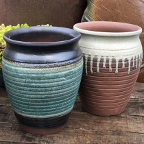 Yiching handmade multi-meat flowerpots coarse pottery Breathable Big Numbers Sorcerer Old Pile Basin Pottery Jars Large Porcelain Moon Season Gold Gechua