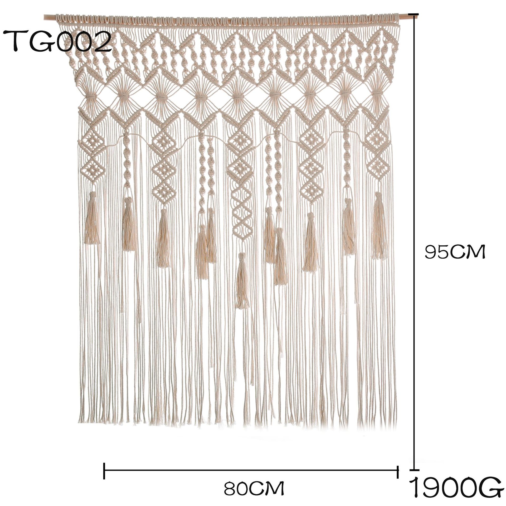 跨境外贸手工编织门帘挂毯棉绳diy隔断半窗帘玄关民宿挂饰挂帘窗