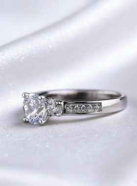 37【三生石】轻奢培育莫桑钻戒指高级百搭宽臂