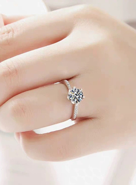 45【纽臂雪花】经典纽臂雪花订婚结婚戒指送礼物