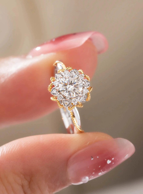 43【藤蔓手捧花】D色莫桑豪华女订婚求婚结婚戒