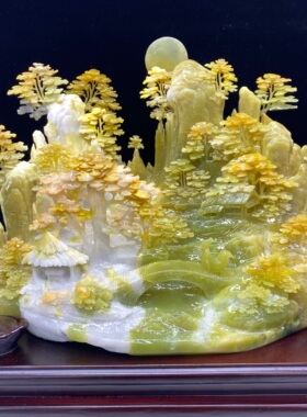 玉石山水摆件葫芦如意