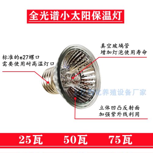 养殖取暖灯保温灯乌龟加热灯小鸡小鸭鹅鹌鹑保温育雏灯小太阳灯泡 - 图1