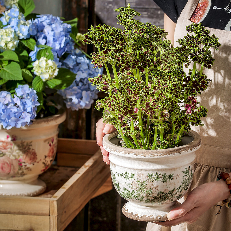 复古田园风陶瓷花盆盆栽阳台室内户外庭院绣球蝴蝶兰法式美式欧式,淘宝优惠券,粉丝福利购,淘宝优惠卷