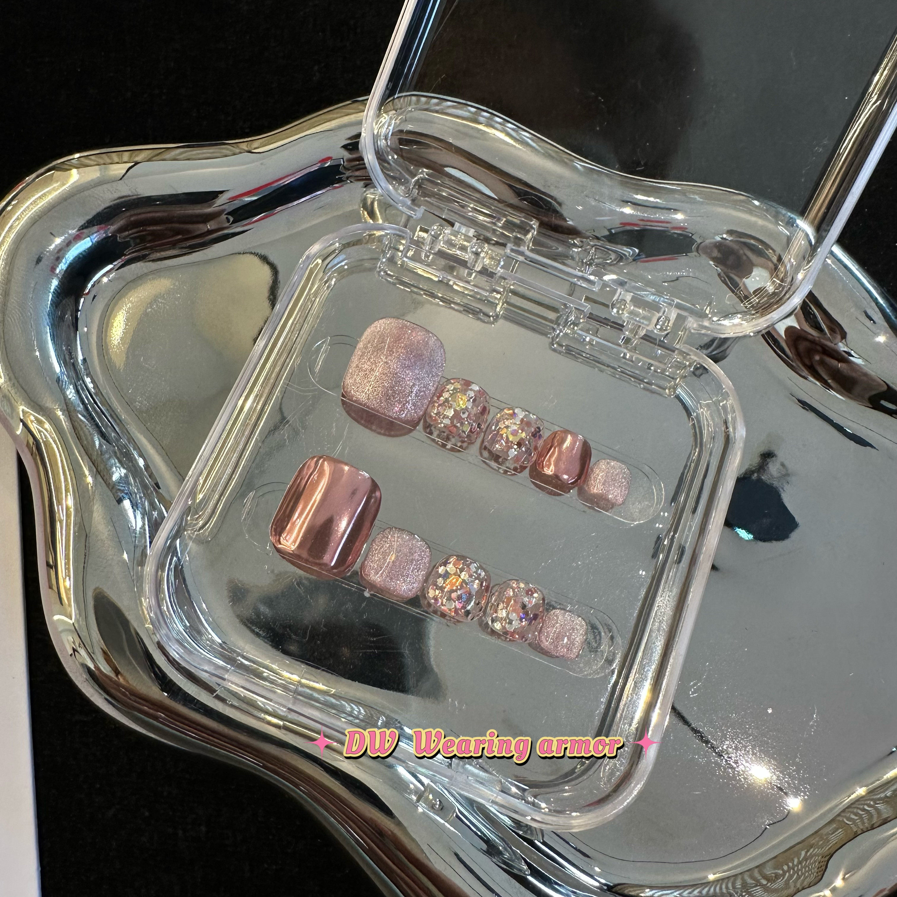 【DW轻奢Nail】蜜桃脚趾甲.显脚白高级小众穿戴甲美甲假指甲手工,淘宝优惠券,粉丝福利购,淘宝优惠卷