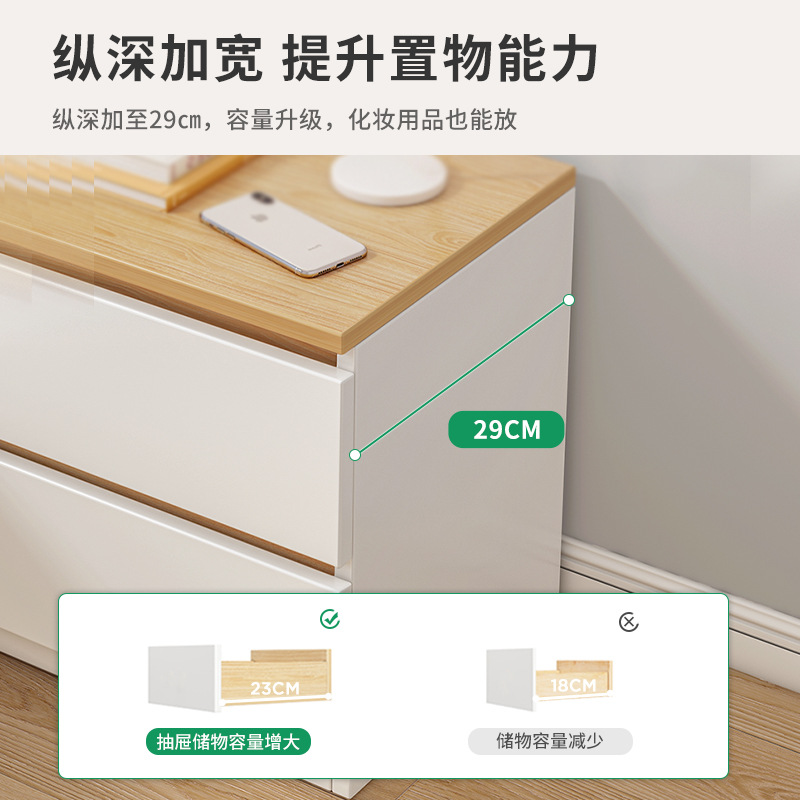 床头柜简约现代小型收纳储物简易ins风出租房用卧室床边置物架-图1