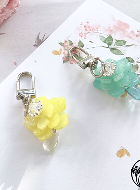 【海棠系列2】丁禹兮绿色海棠花门扣钥匙扣挂饰挂件包挂闺蜜情侣