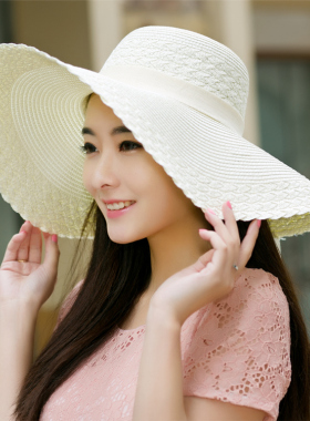 草帽可折叠夏天防晒大沿女士帽子